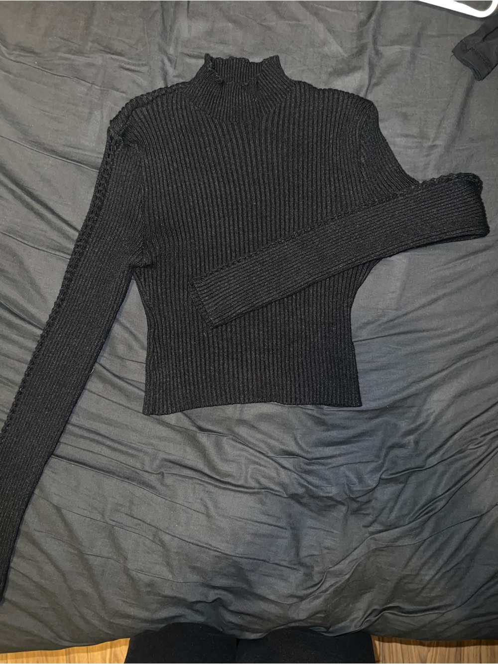 PrettyLittleThing Black Ribbed Turtleneck Knit Sweater